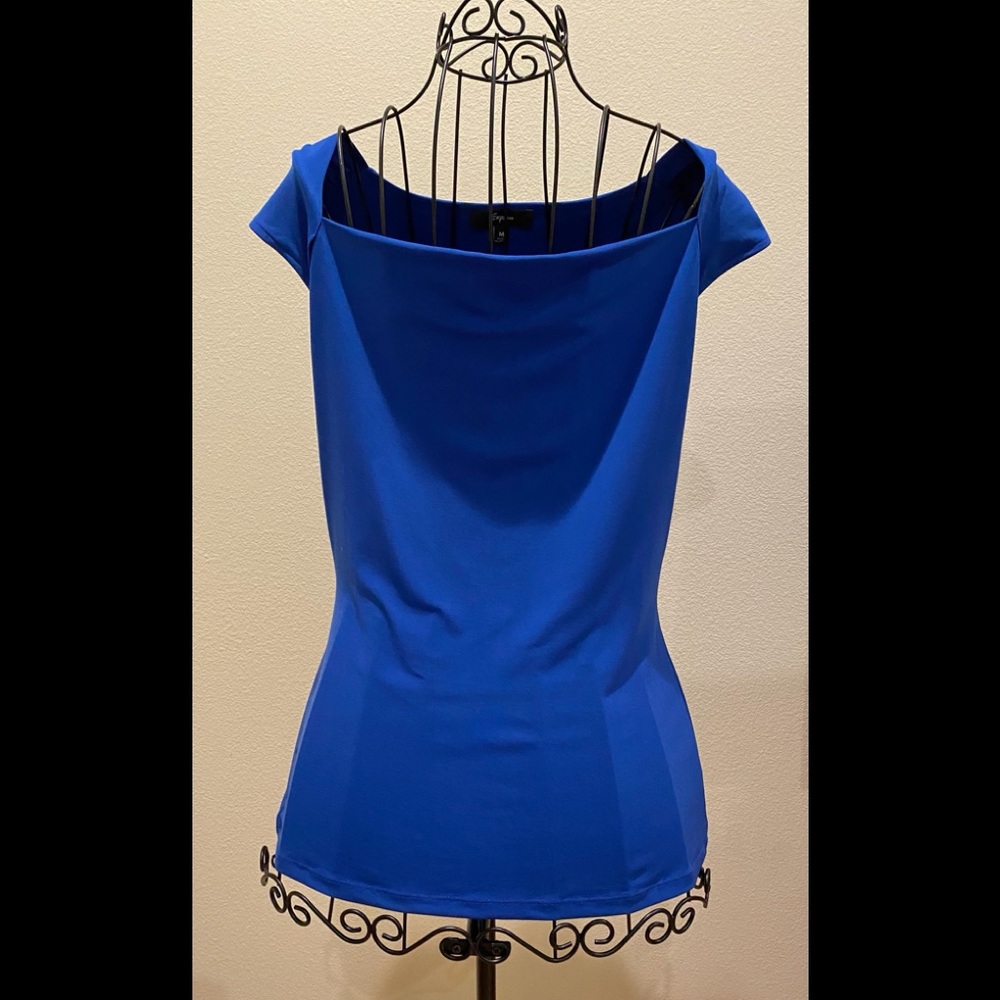 Express Blue Square Neckline Top